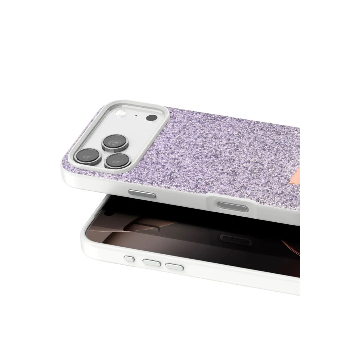 iPhone 17 Pro Max ile Uyumlu Bright Simli Kapak - Lila
