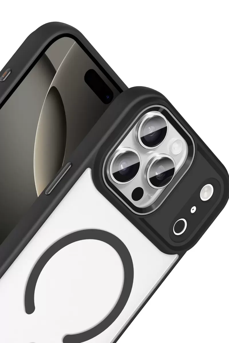 iPhone 17 Pro Max ile Uyumlu MagSafe Kılıf - Siyah, Tam Kamera ve Ekran Koruması