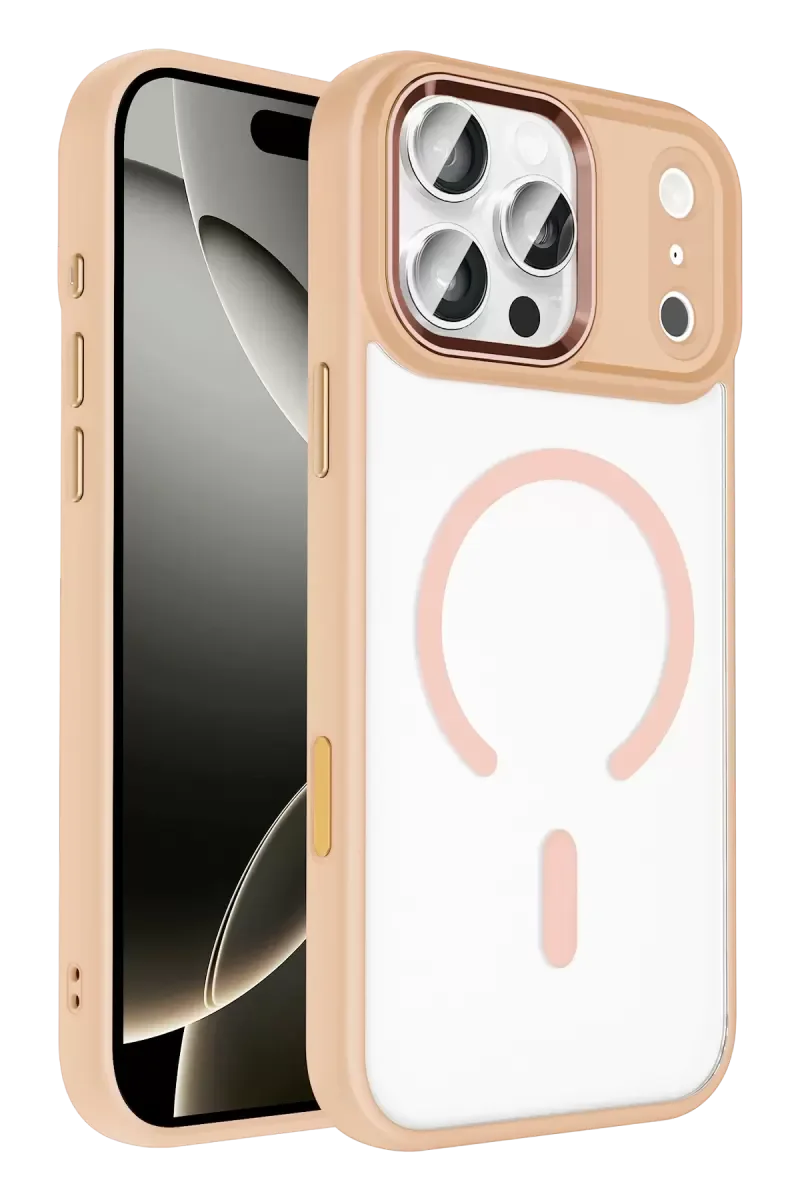 iPhone 17 Pro Max ile Uyumlu Magsafe Kapak - Pembe, Tam Koruma