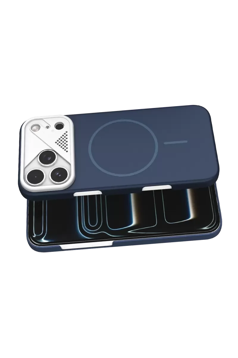 iPhone 17 Pro Max ile Uyumlu Export MagSafe Kılıf - Lacivert, Ultra İnce ve Mıknatıslı