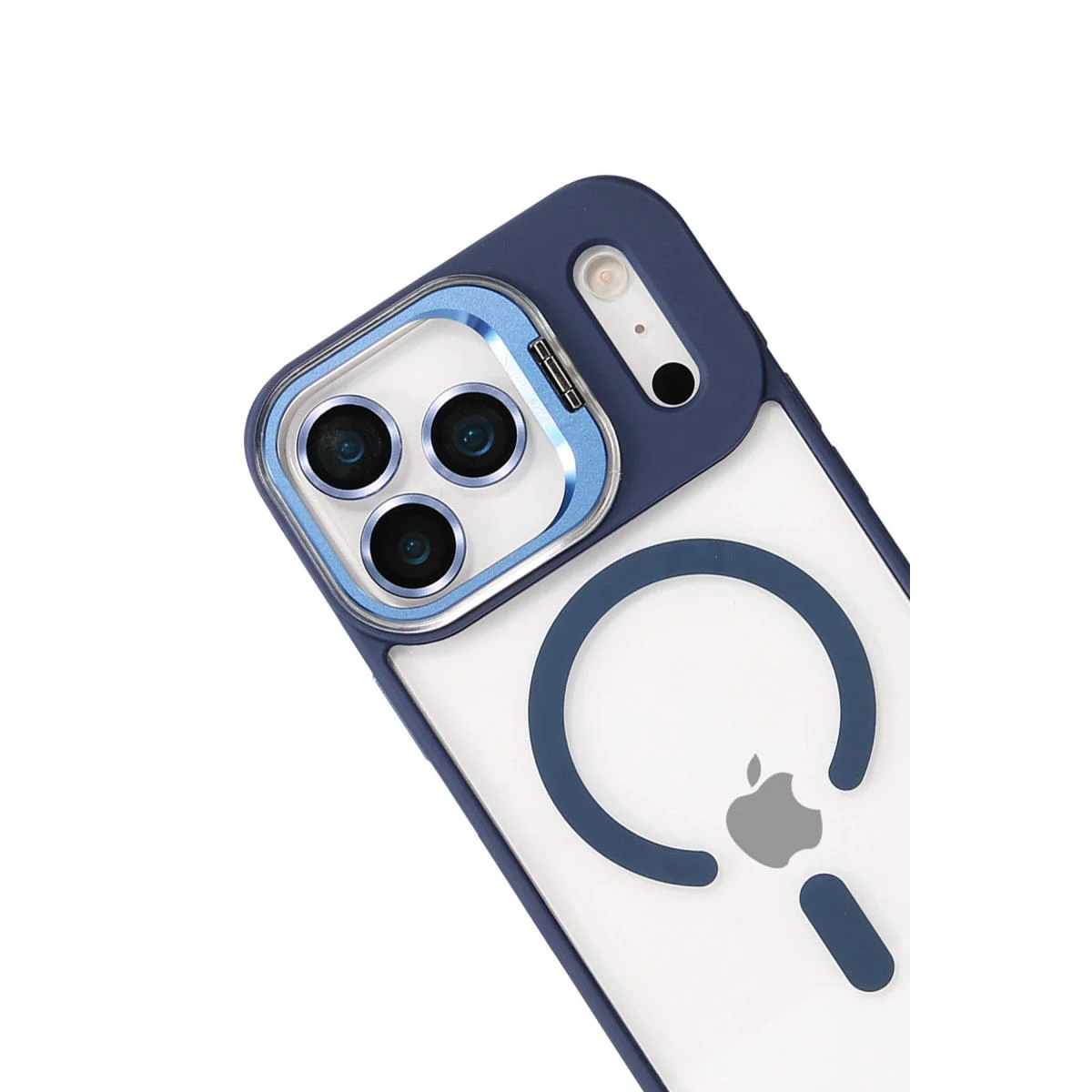 iPhone 17 Pro Max ile Uyumlu Remim Lensli MagSafe Standlı Kılıf - Lacivert iPhone 17 Pro Max ile Uyumlu Remim Lensli MagSafe Standlı Kılıf - Lacivert