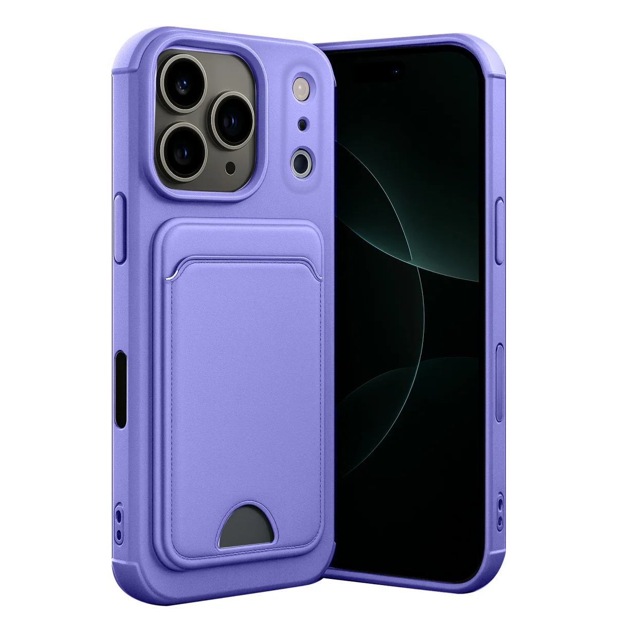 iPhone 17 Pro Max Kelvin Kartvizitli Silikon Kılıf - Lila