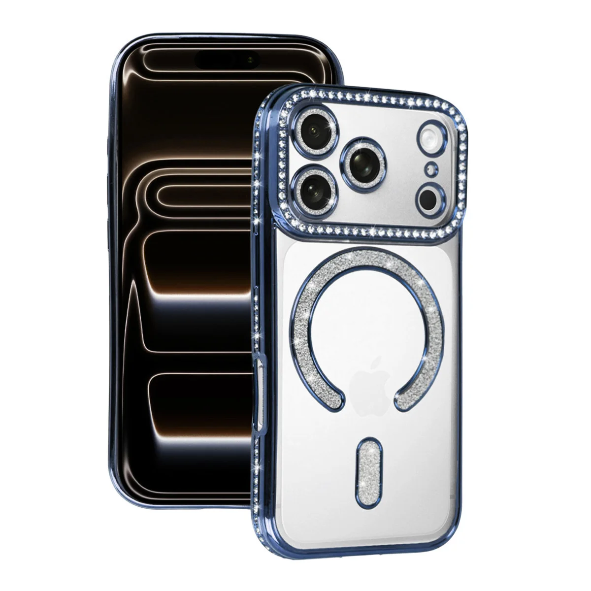 iPhone 17 Pro Max Magneticsafe Kılıf - Joke Simli Mavi TPU