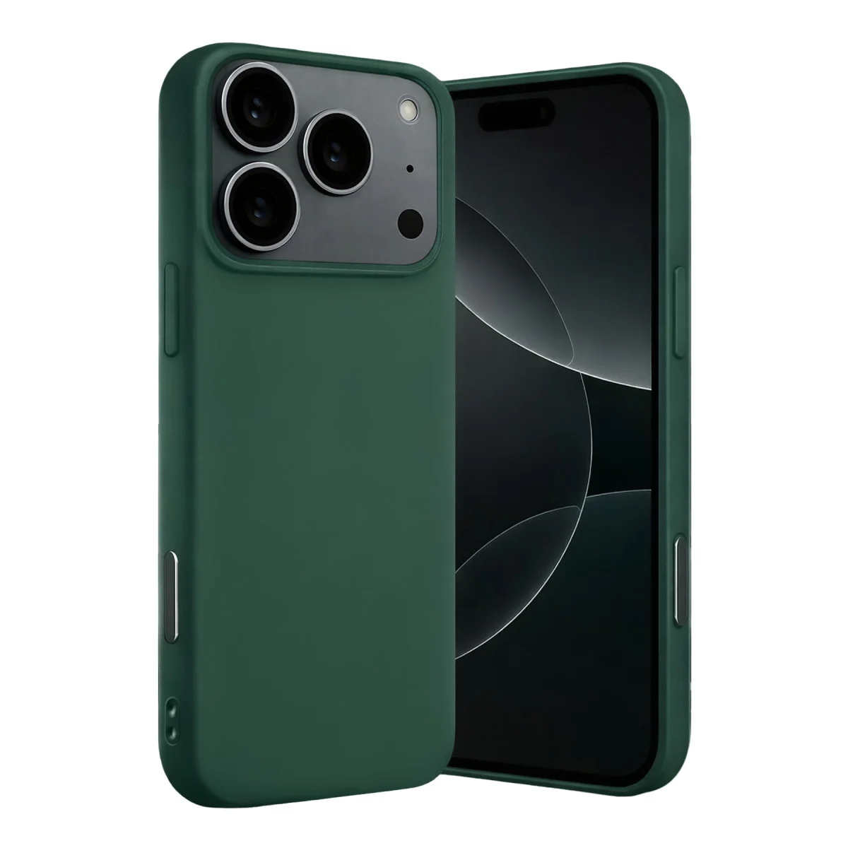 iPhone 17 Pro Max Nano İçi Kadife Silikon Kılıf - Koyu Yeşil | %100 Yerli Üretim