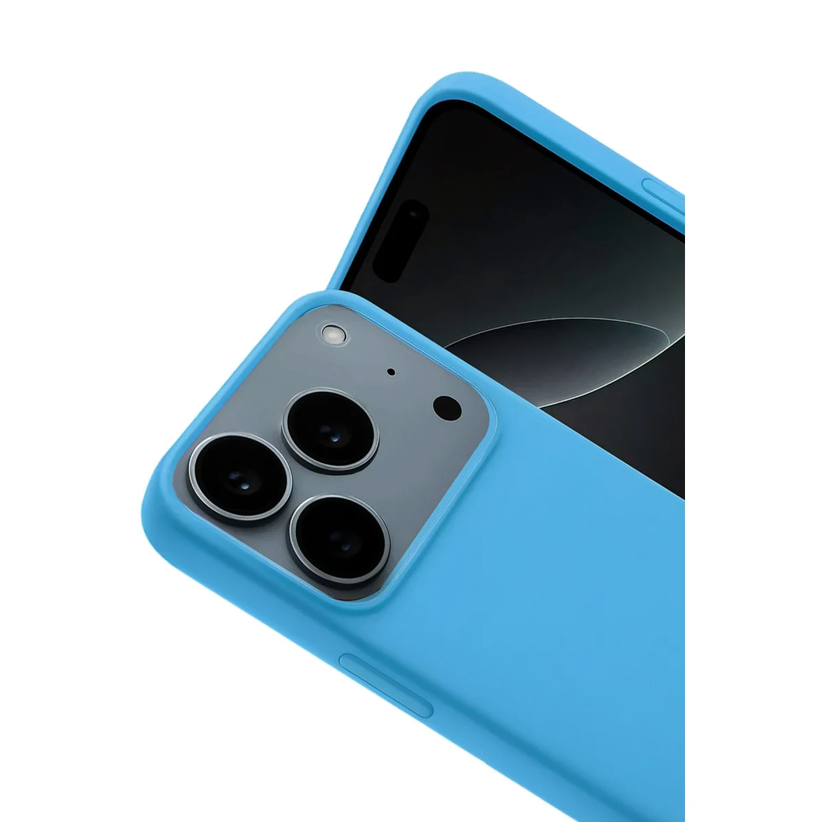 iPhone 17 Pro Max Nano İçi Kadife Silikon Mavi Kılıf - Yerli Üretim ve Ultra Şık Koruma