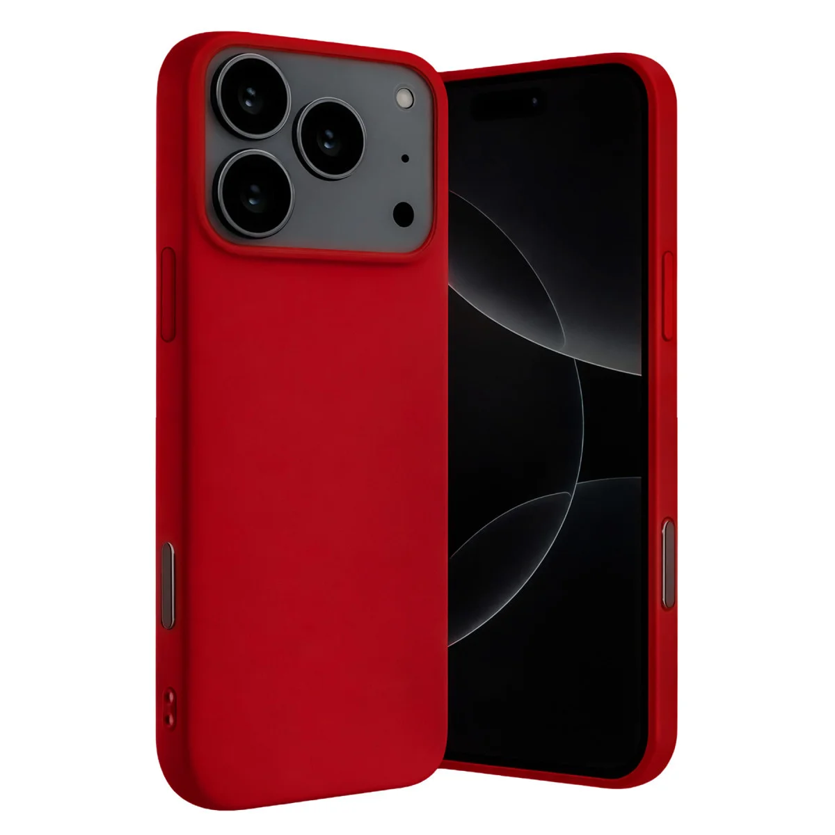iPhone 17 Pro Max Nano İçi Kadife Silikon Kılıf - Kırmızı, Ultra Şık ve Tam Koruma