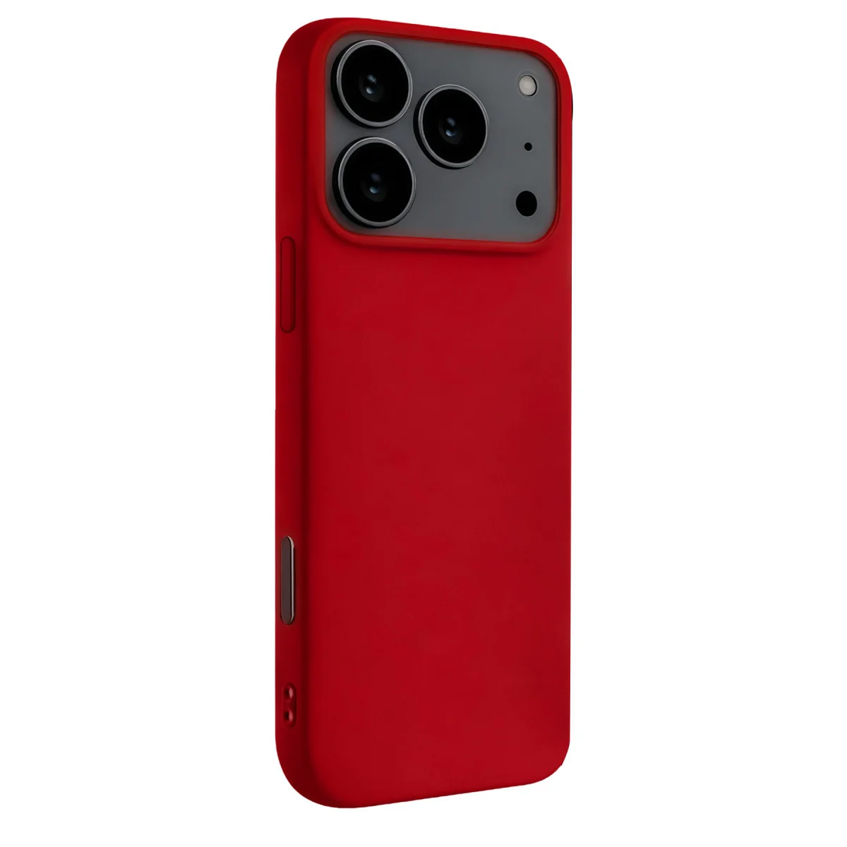 iPhone 17 Pro Max Nano İçi Kadife Silikon Kılıf - Kırmızı, Ultra Şık ve Tam Koruma