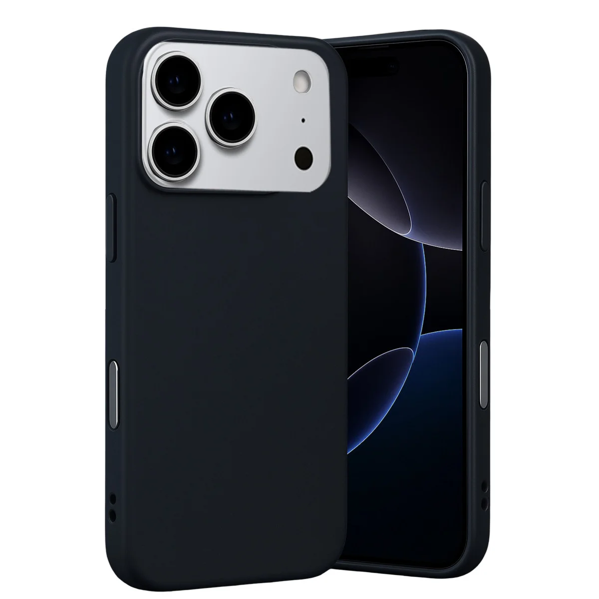iPhone 17 Pro Max Nano İçi Kadife Silikon Kılıf - Siyah - Yerli Üretim