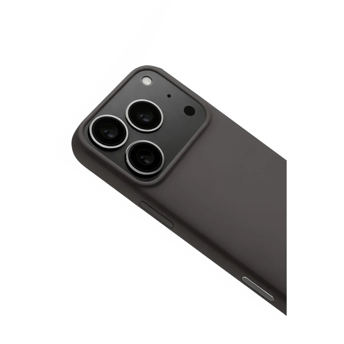 iPhone 17 Pro Max Nano İçi Kadife Silikon Gri Kılıf ve Koruma