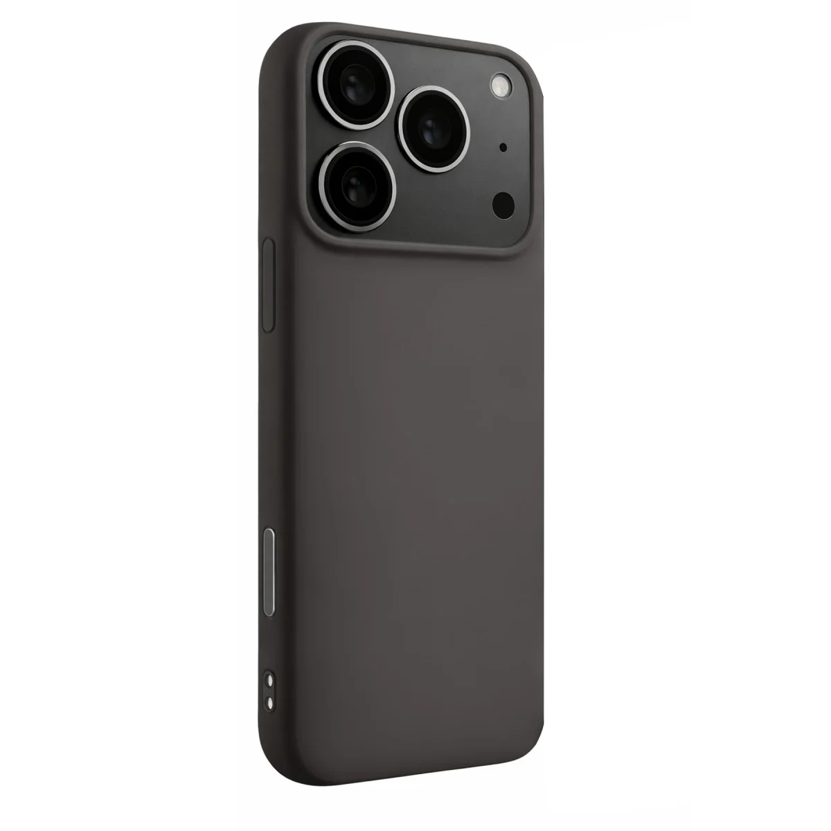 iPhone 17 Pro Max Nano İçi Kadife Silikon Gri Kılıf ve Koruma