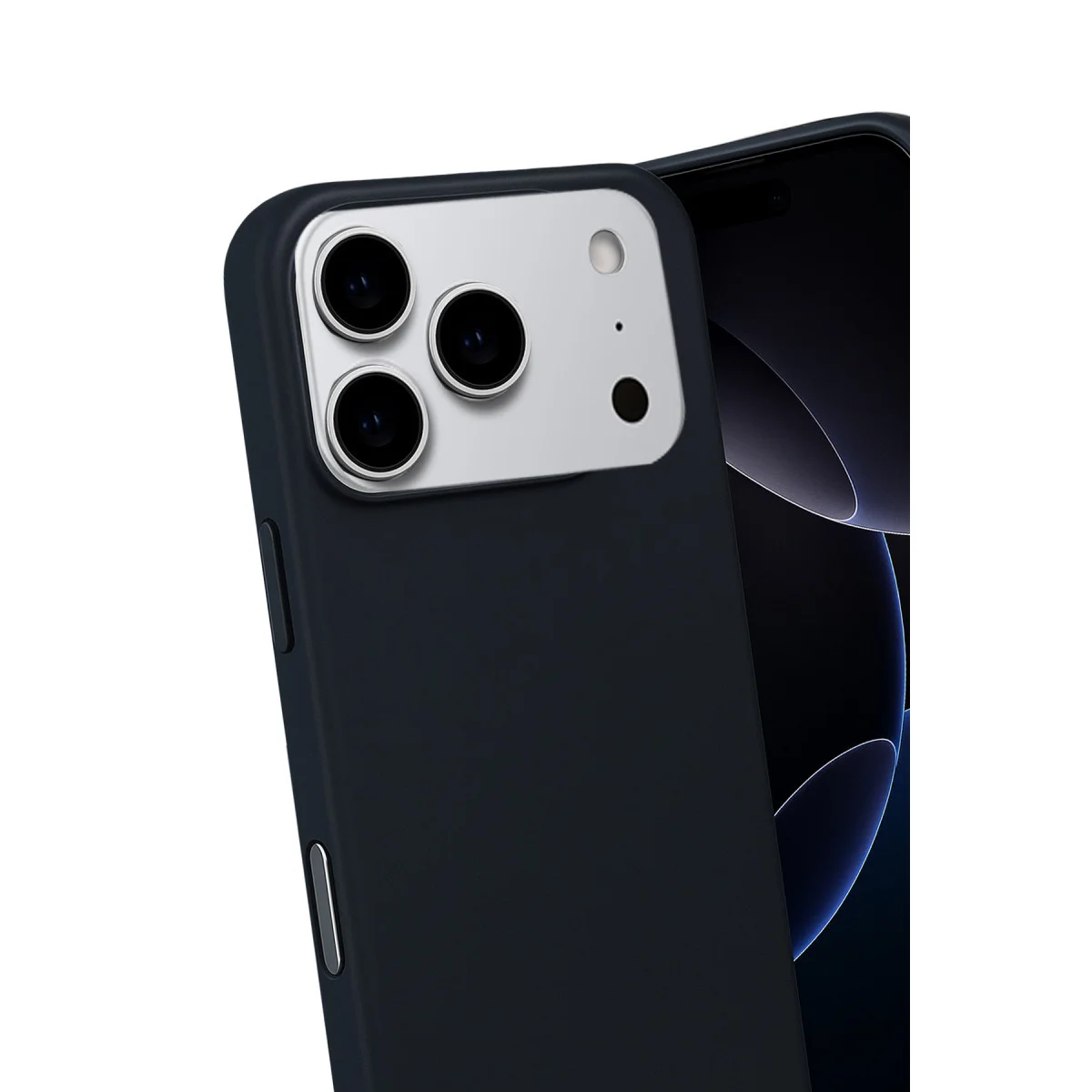 iPhone 17 Pro Max Nano İçi Kadife Silikon Kılıf - Siyah - Yerli Üretim
