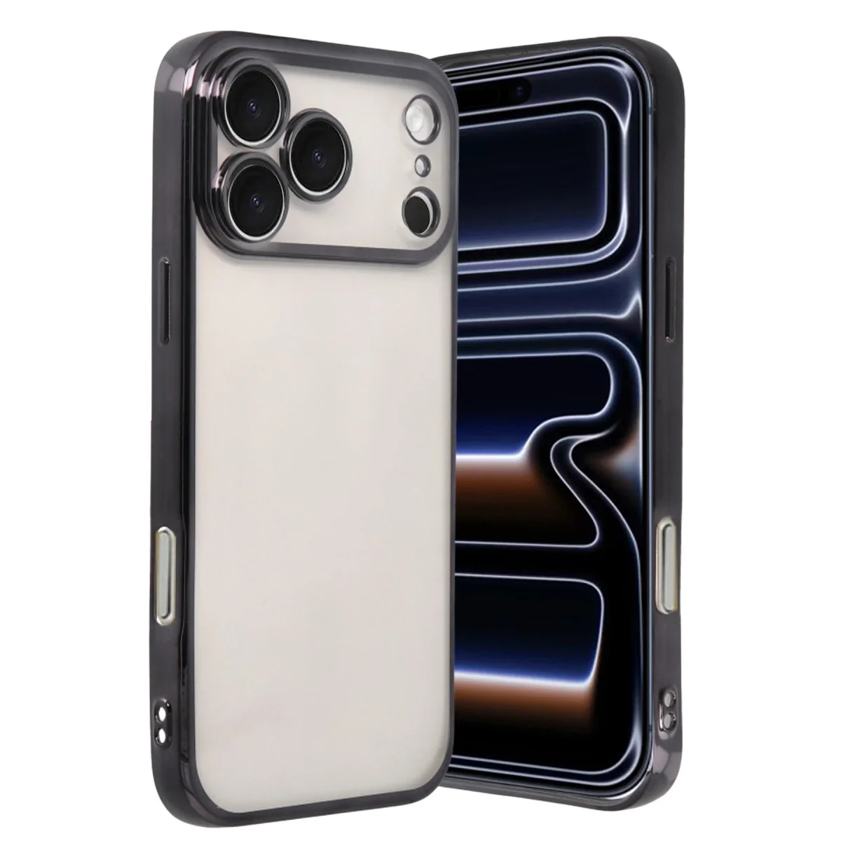 iPhone 17 Pro Max Razer Lensli Silikon Kılıf Siyah - Estetik ve 4 Köşe Hava Yastığı ile Maksimum Koruma