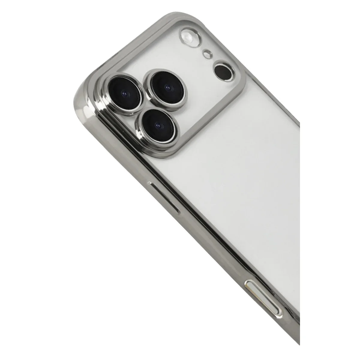 iPhone 17 Pro Max Razer Lensli Silikon Kılıf - Gümüş