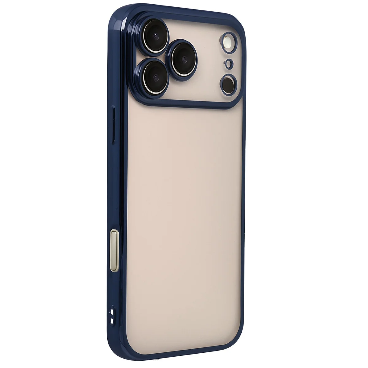 iPhone 17 Pro Max Razer Lensli Silikon Kılıf - Lacivert - Estetik ve Güçlü Koruma