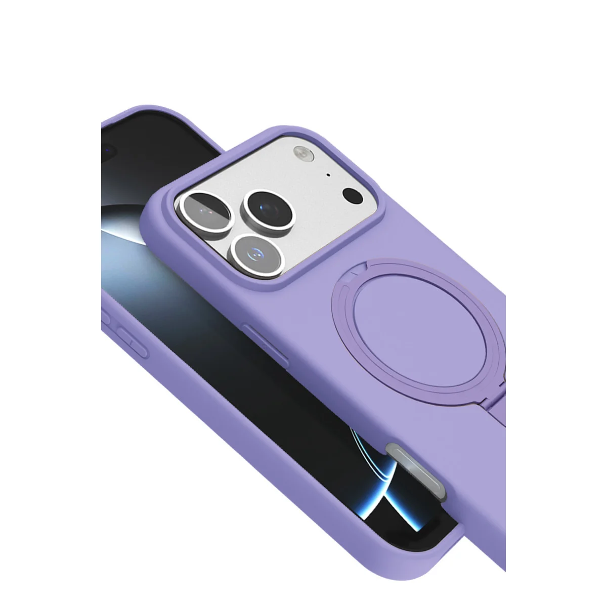 iPhone 17 Pro Max Regal Magsafe Standlı Kılıf - Lila & Şık Tasarım