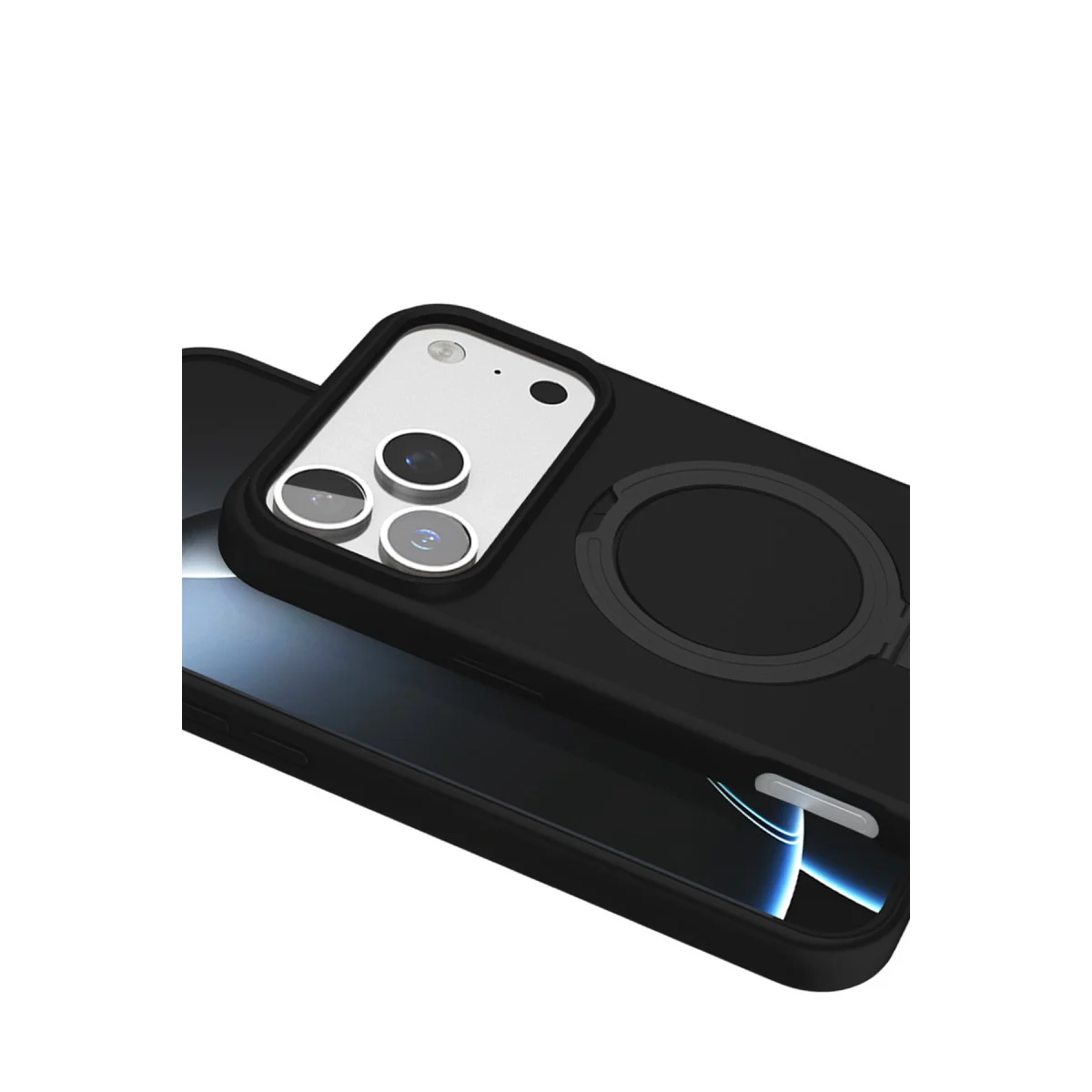 iPhone 17 Pro Max Regal Magsafe Standlı Kapak - Siyah Kılıf