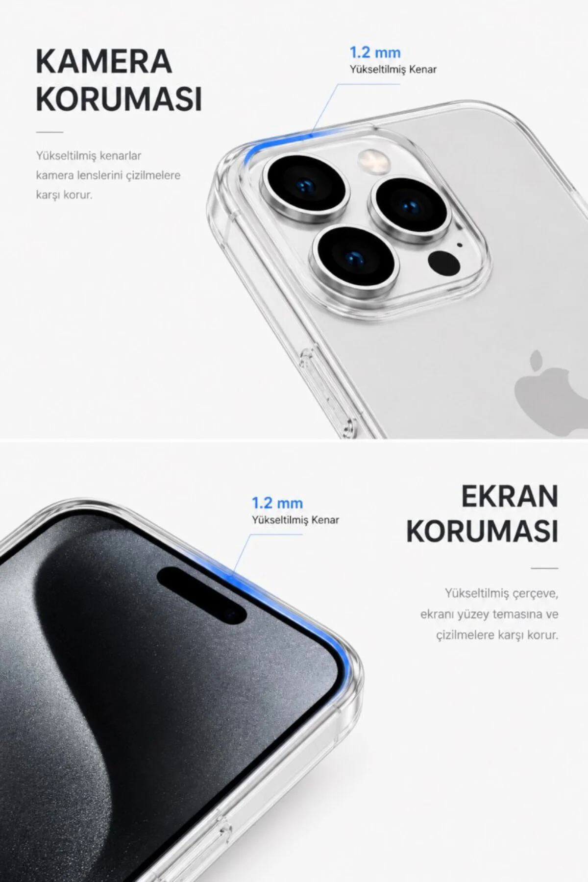 iPhone 17 Pro Max Şeffaf Mika Sararmaz Sert Kılıf