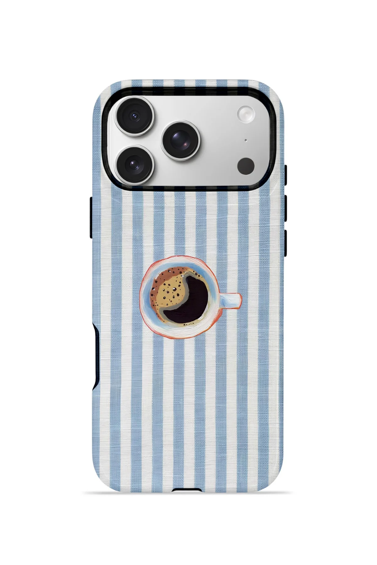iPhone 17 Pro Max Vorian Çift Katmanlı MagSafe Kılıf Morning Coffee Stripe