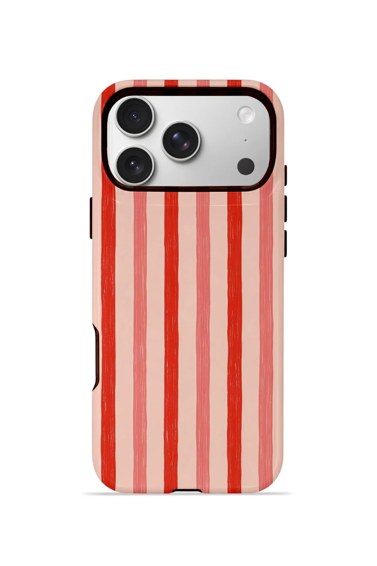 iPhone 17 Pro Max Vorian Çift Katmanlı MagSafe Kılıf Coral Cream Stripe