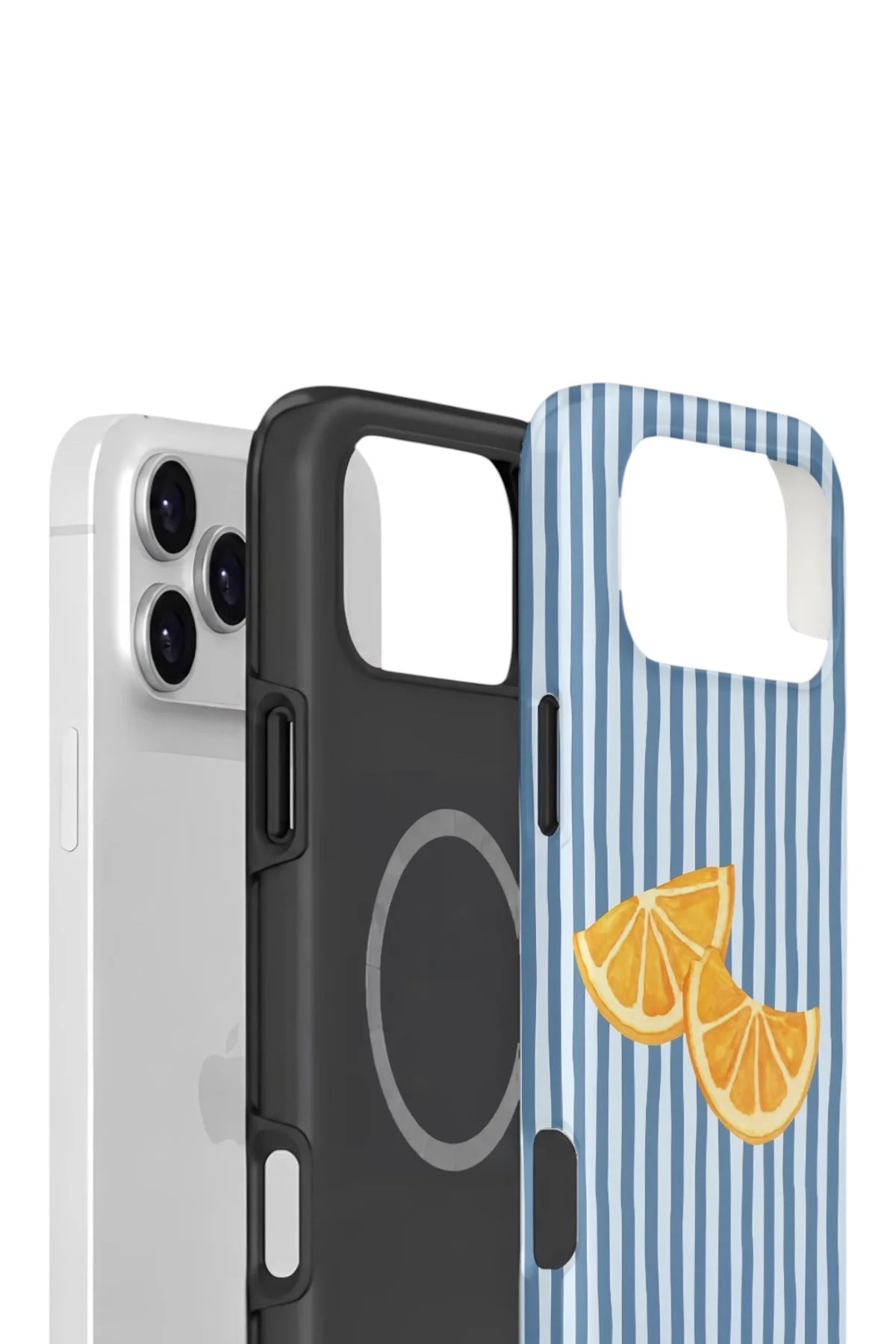 iPhone 17 Pro Max Vorian Çift Katmanlı MagSafe Kılıf Blue Orange Slices