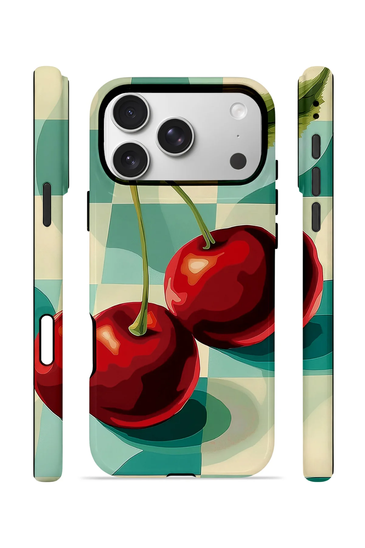 iPhone 17 Pro Max Vorian Çift Katmanlı MagSafe Kılıf Retro Cherry Pop