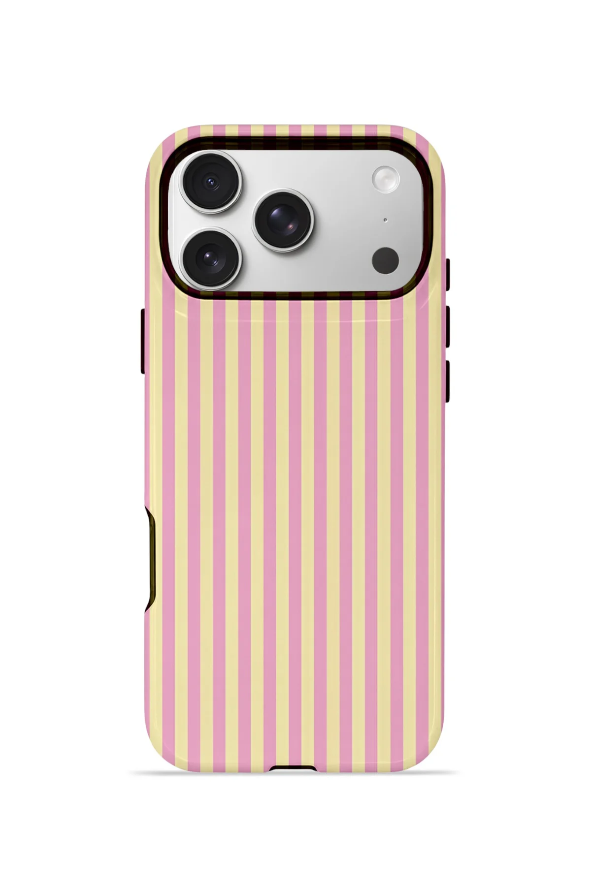 iPhone 17 Pro Max Vorian Çift Katmanlı MagSafe Kılıf Lemon Candy Pinstripe