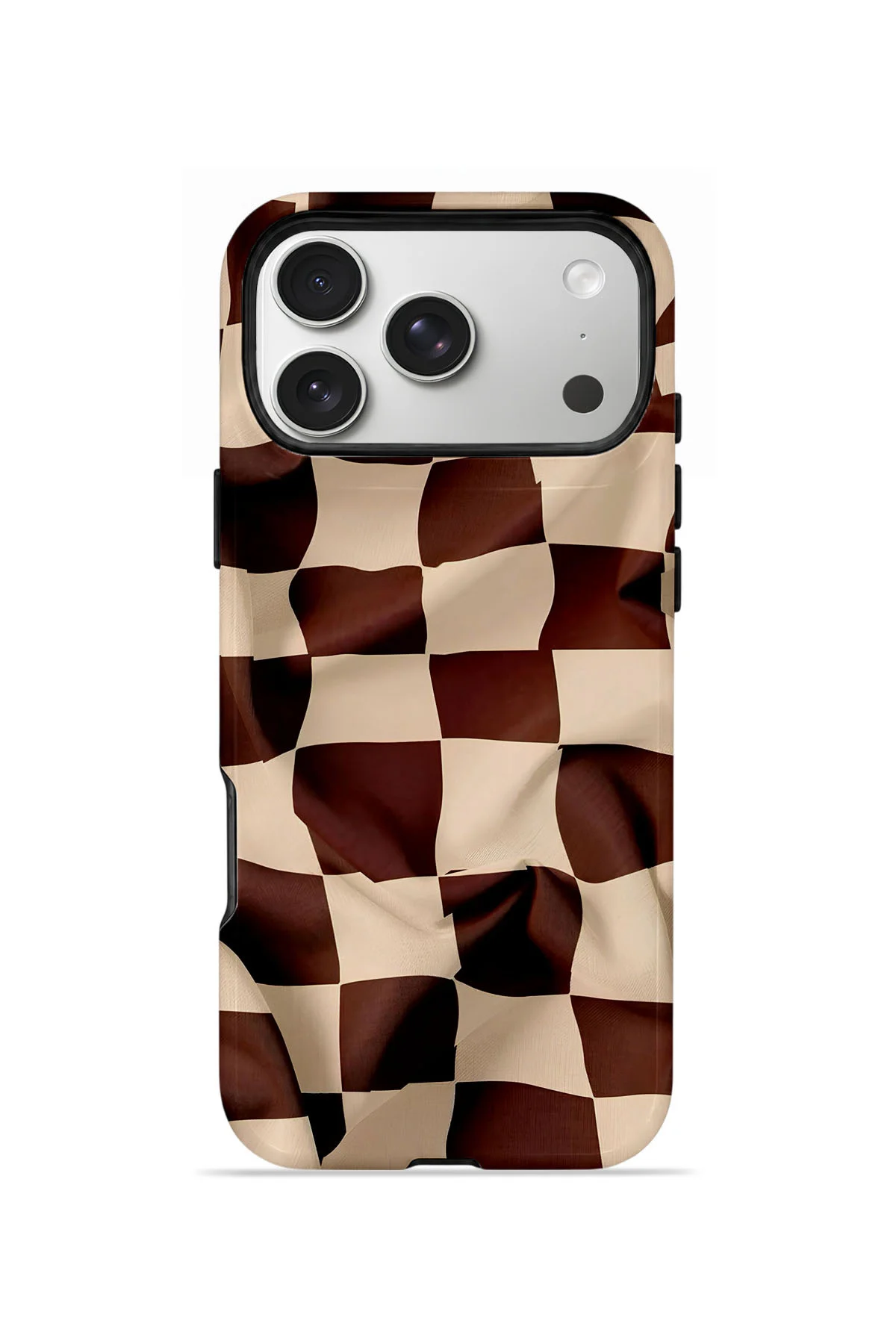 iPhone 17 Pro Max Vorian Çift Katmanlı MagSafe Kılıf Mocha Melt Checker