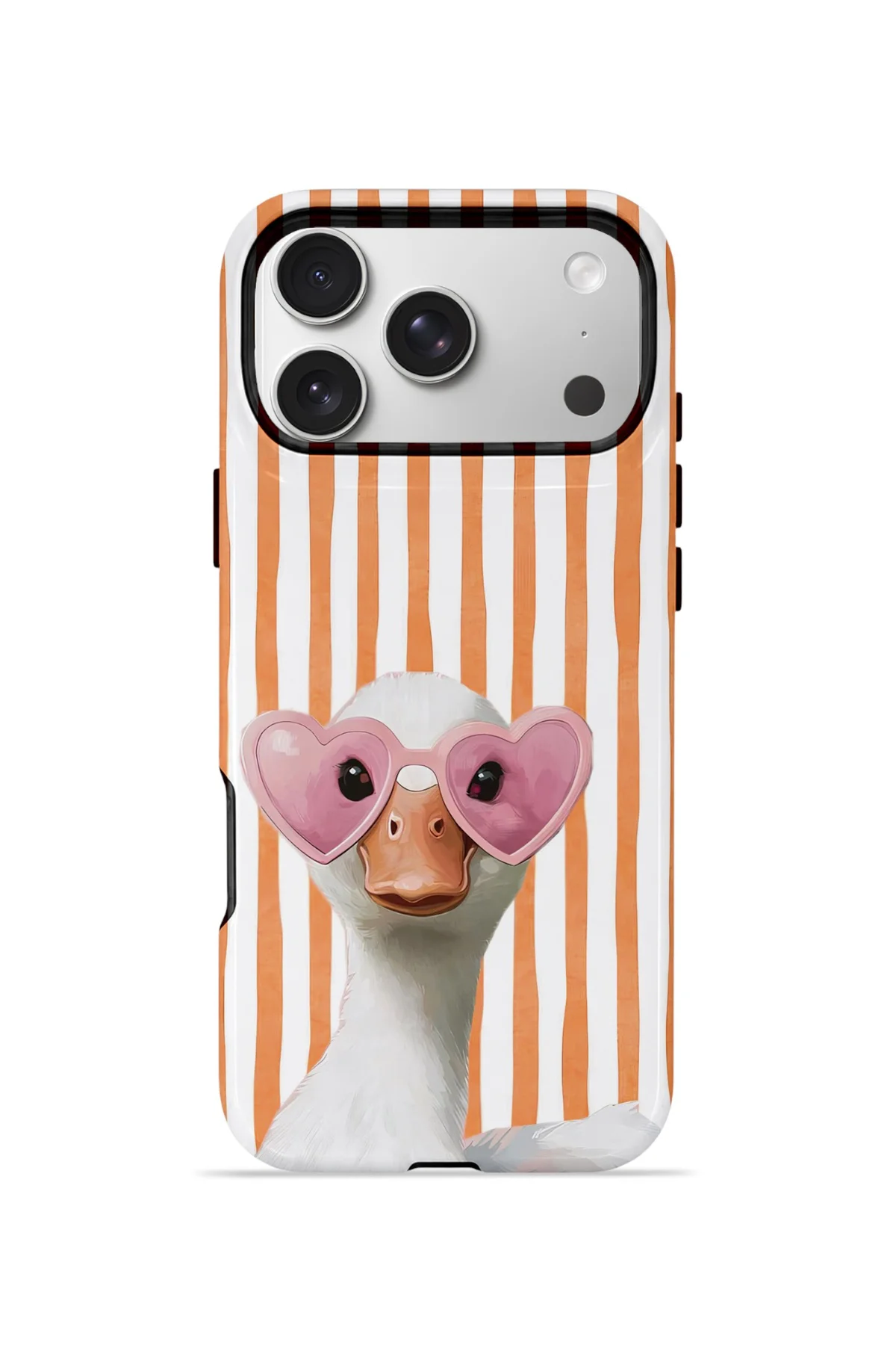iPhone 17 Pro Max Vorian Çift Katmanlı MagSafe Kılıf Heart Glasses Goose