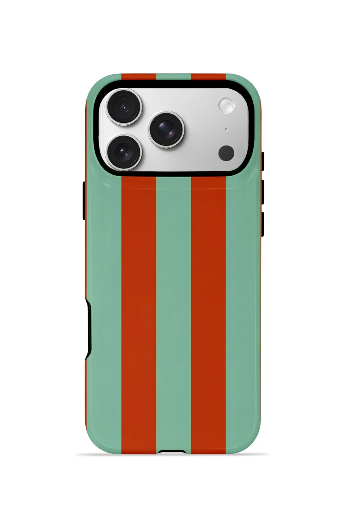 iPhone 17 Pro Max Vorian Çift Katmanlı MagSafe Kılıf Terracotta Mint Stripe