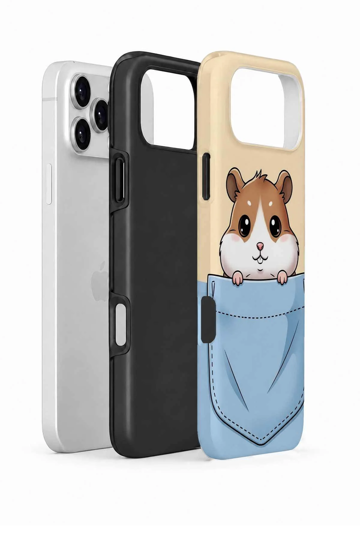 iPhone 17 Pro Max Vorian Çift Katmanlı Cepli Hamsterli Kılıf - Görsel 2