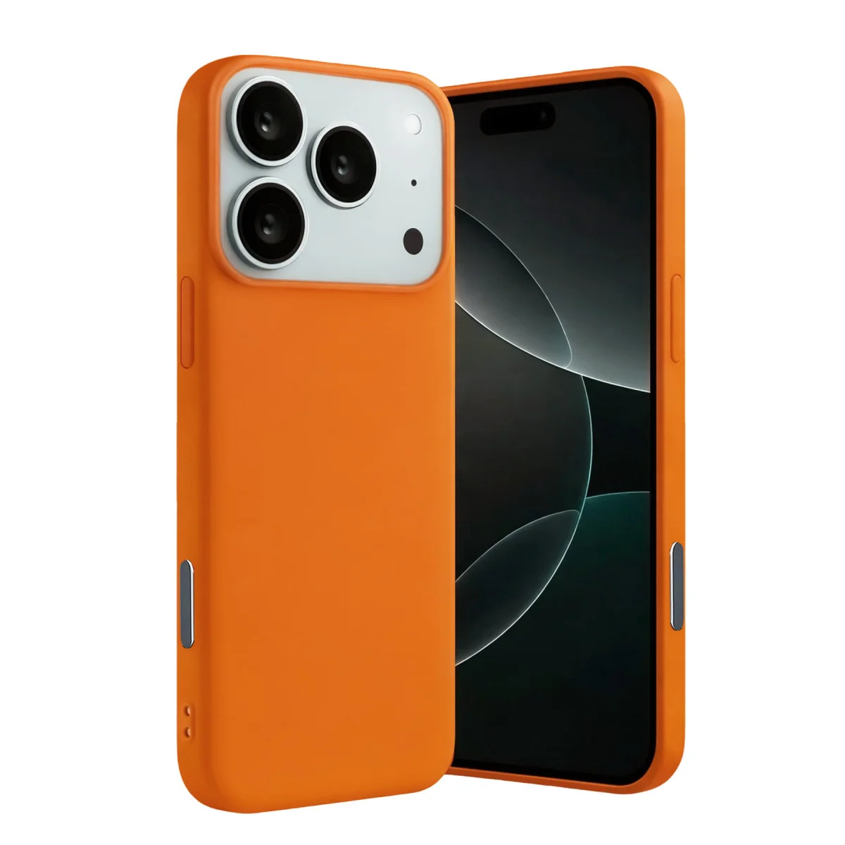iPhone 17 Pro Nano İçi Kadife Silikon Kılıf - Turuncu