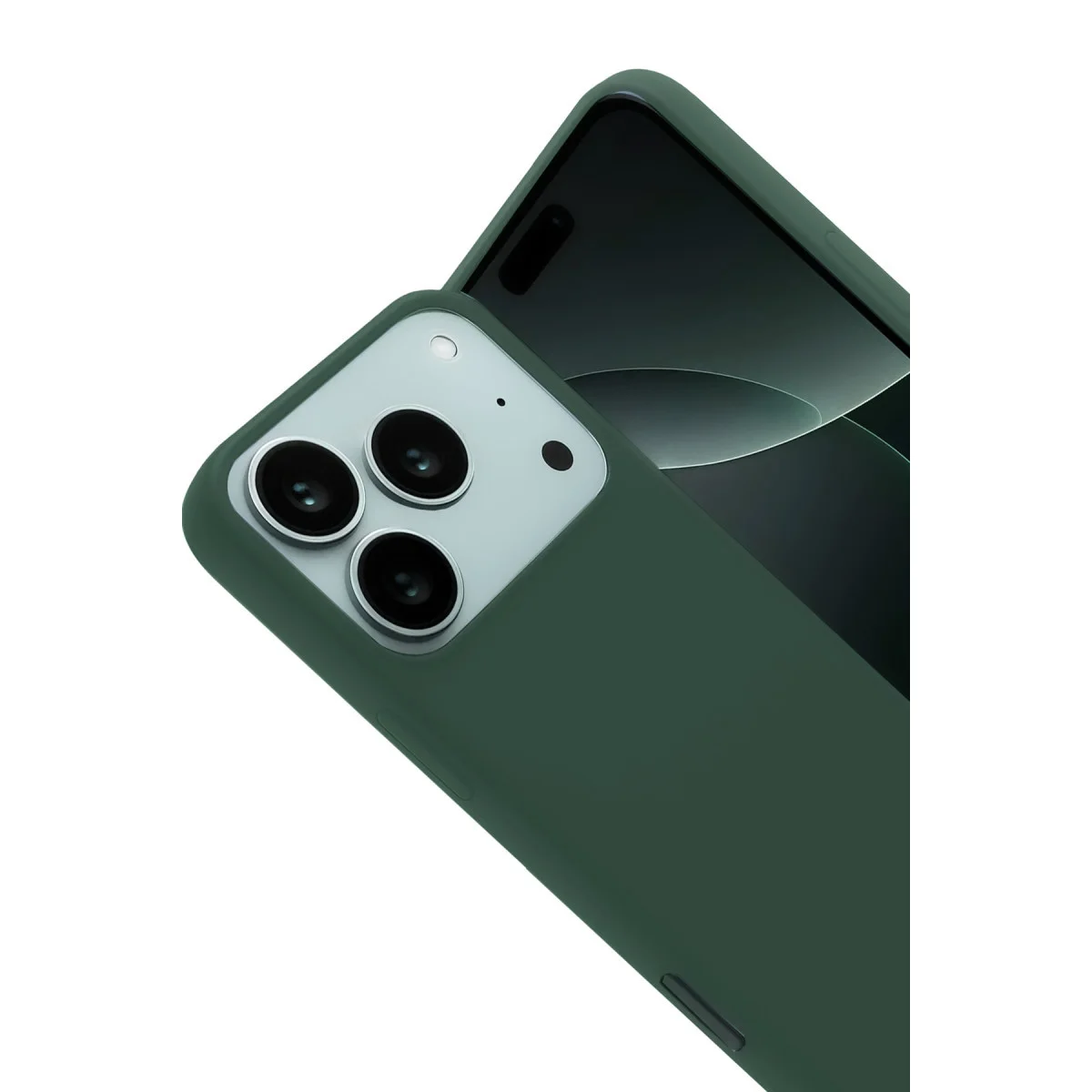 iPhone 17 Pro Nano İçi Kadife Silikon Kılıf - Koyu Yeşil Premium Koruma ve Estetik