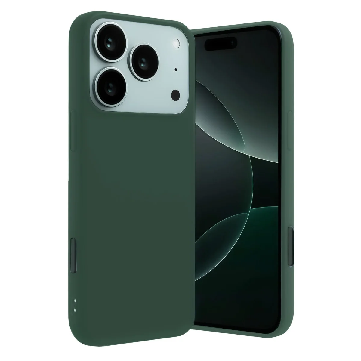 iPhone 17 Pro Nano İçi Kadife Silikon Kılıf - Koyu Yeşil Premium Koruma ve Estetik