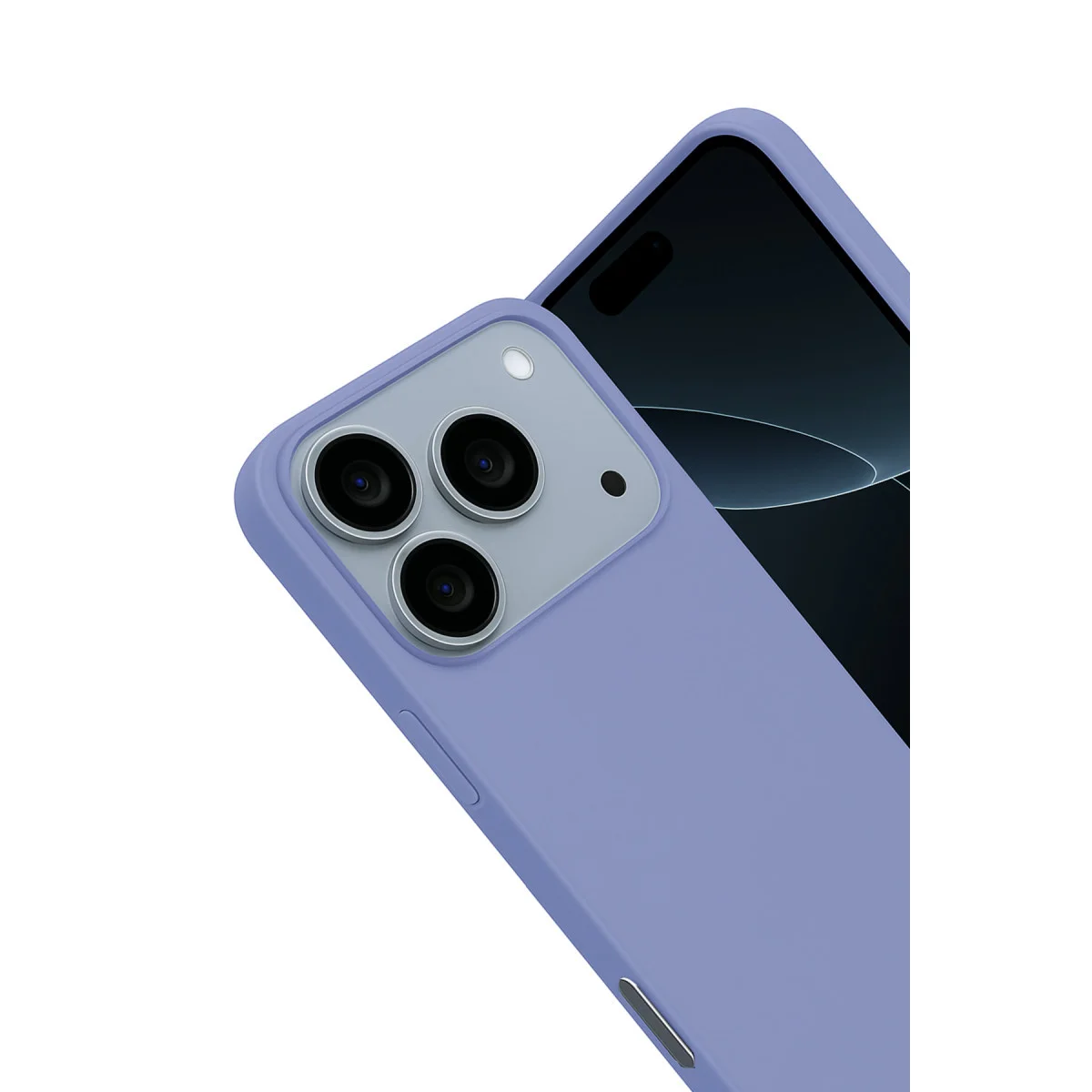 iPhone 17 Pro Nano İçi Kadife Silikon Kılıf Lila - %100 Yerli, Şık ve Tam Korumalı