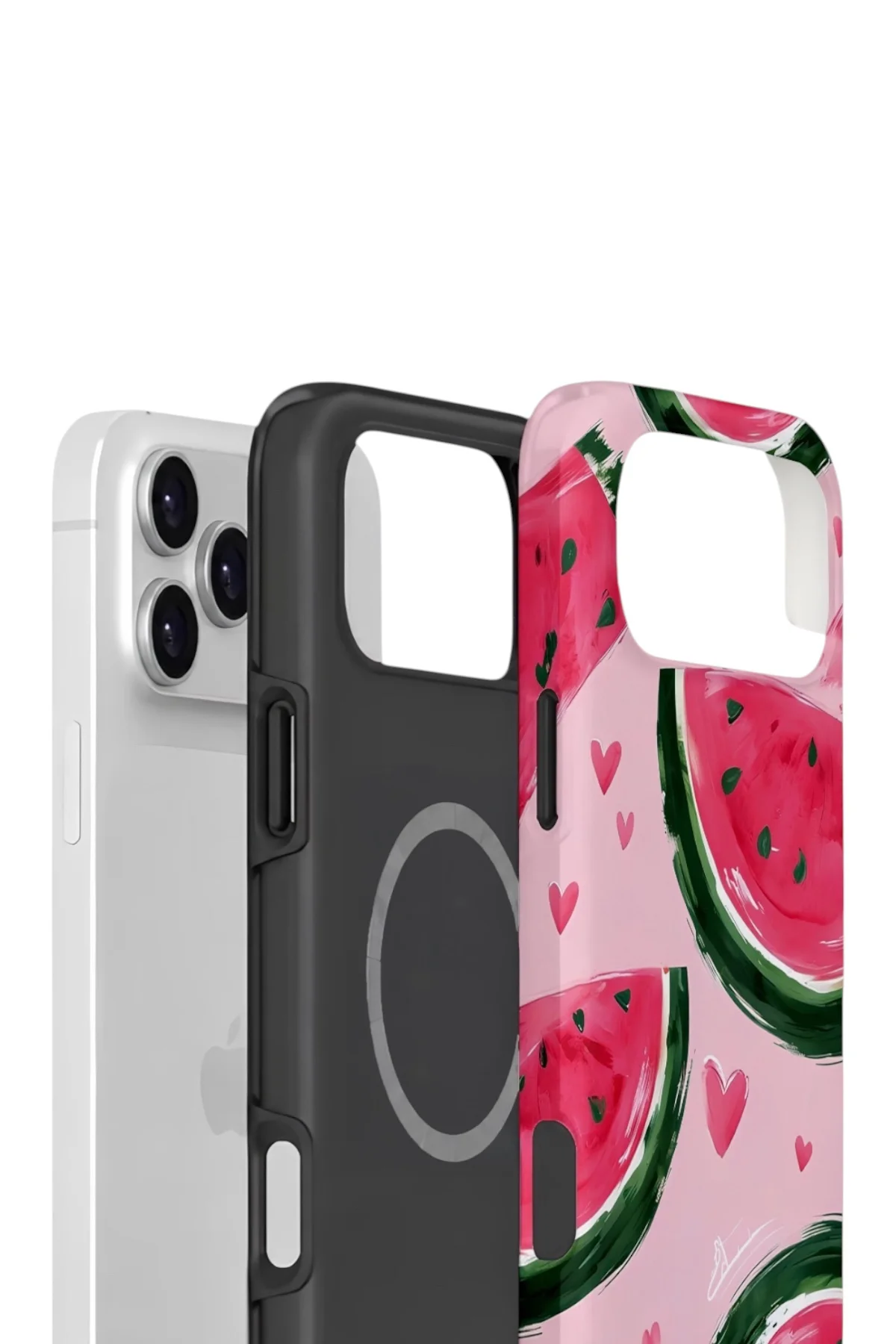 iPhone 17 Pro Vorian Çift Katmanlı MagSafe Kılıf Watermelon Hearts