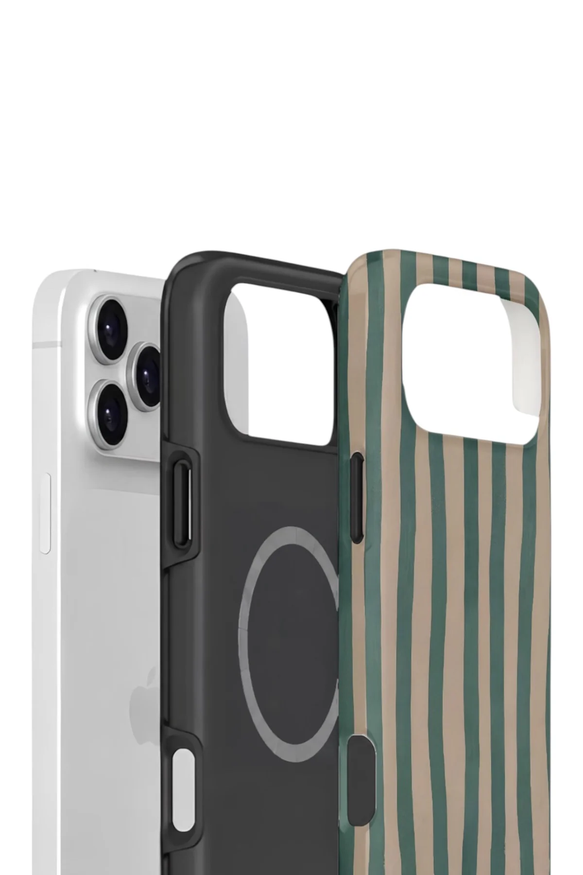 iPhone 17 Pro Vorian Çift Katmanlı MagSafe Kılıf Sage Riviera Stripe