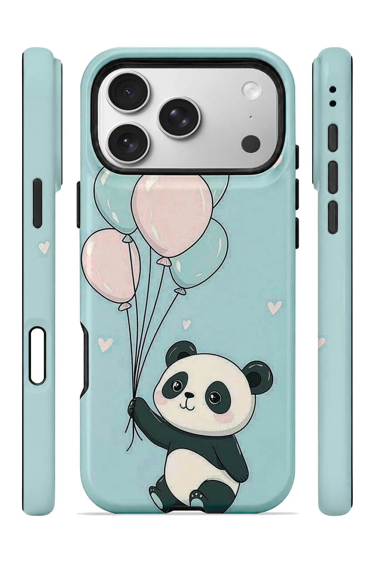 iPhone 17 Pro Vorian Çift Katmanlı Balonlu Pandalı Kılıf - Görsel 3