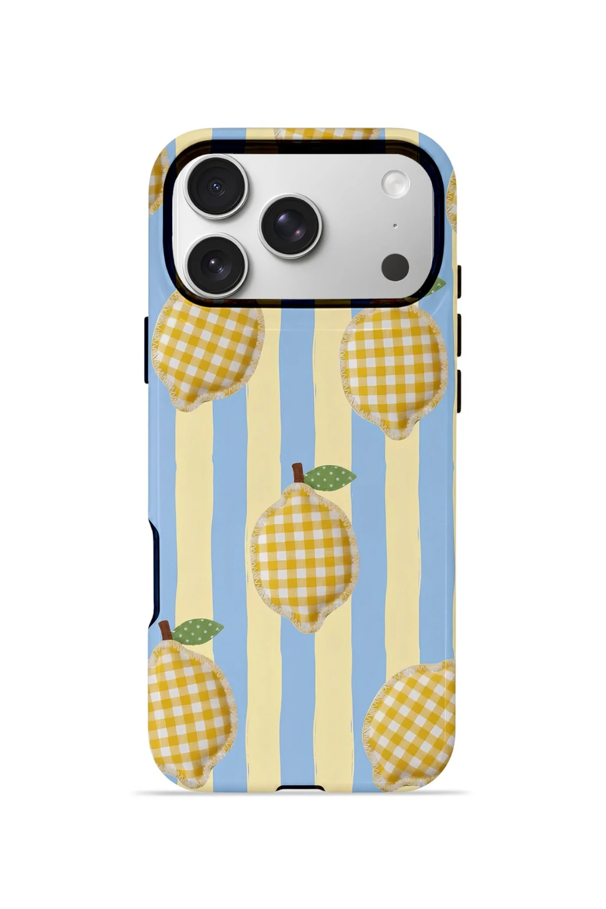iPhone 17 Pro Vorian Çift Katmanlı Kılıf Gingham Lemon Grove