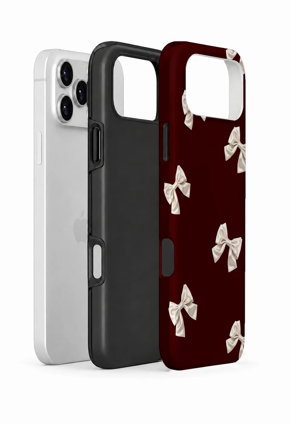 iPhone 17 Pro Vorian Çift Katmanlı Ivory Bow Scatter Kılıf - Görsel 2