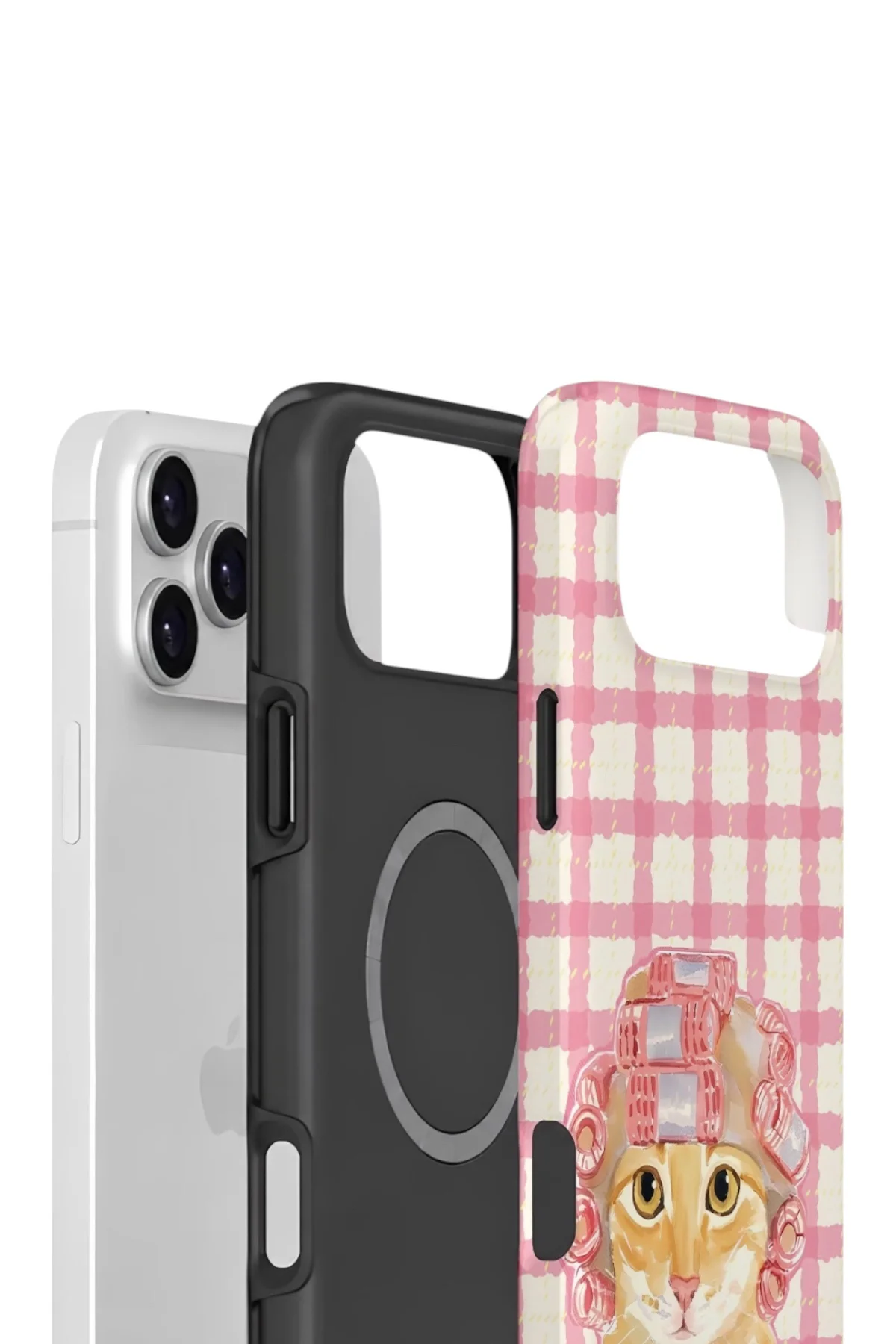iPhone 17 Pro Vorian Çift Katmanlı MagSafe Kılıf Pink Picnic Cat