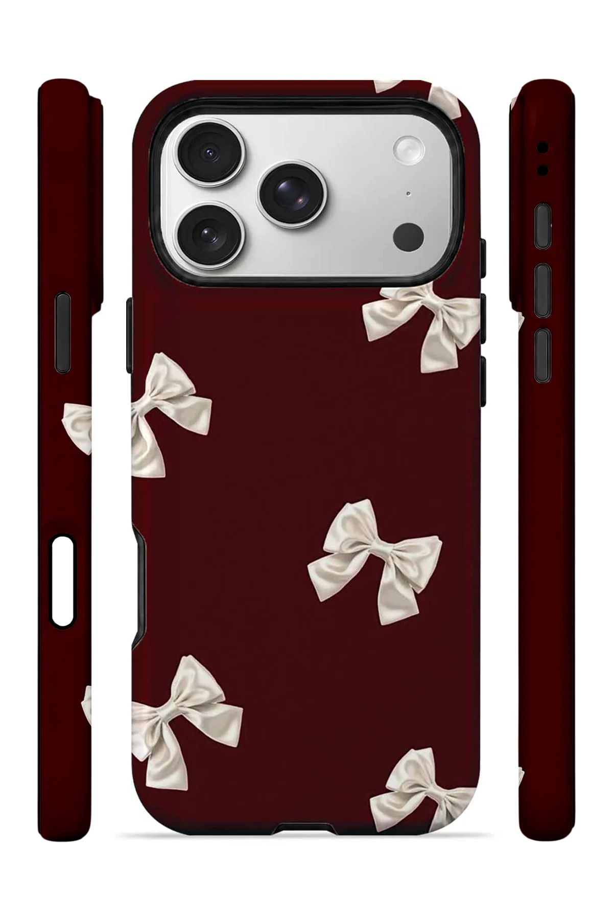 iPhone 17 Pro Vorian Çift Katmanlı Ivory Bow Scatter Kılıf - Görsel 3