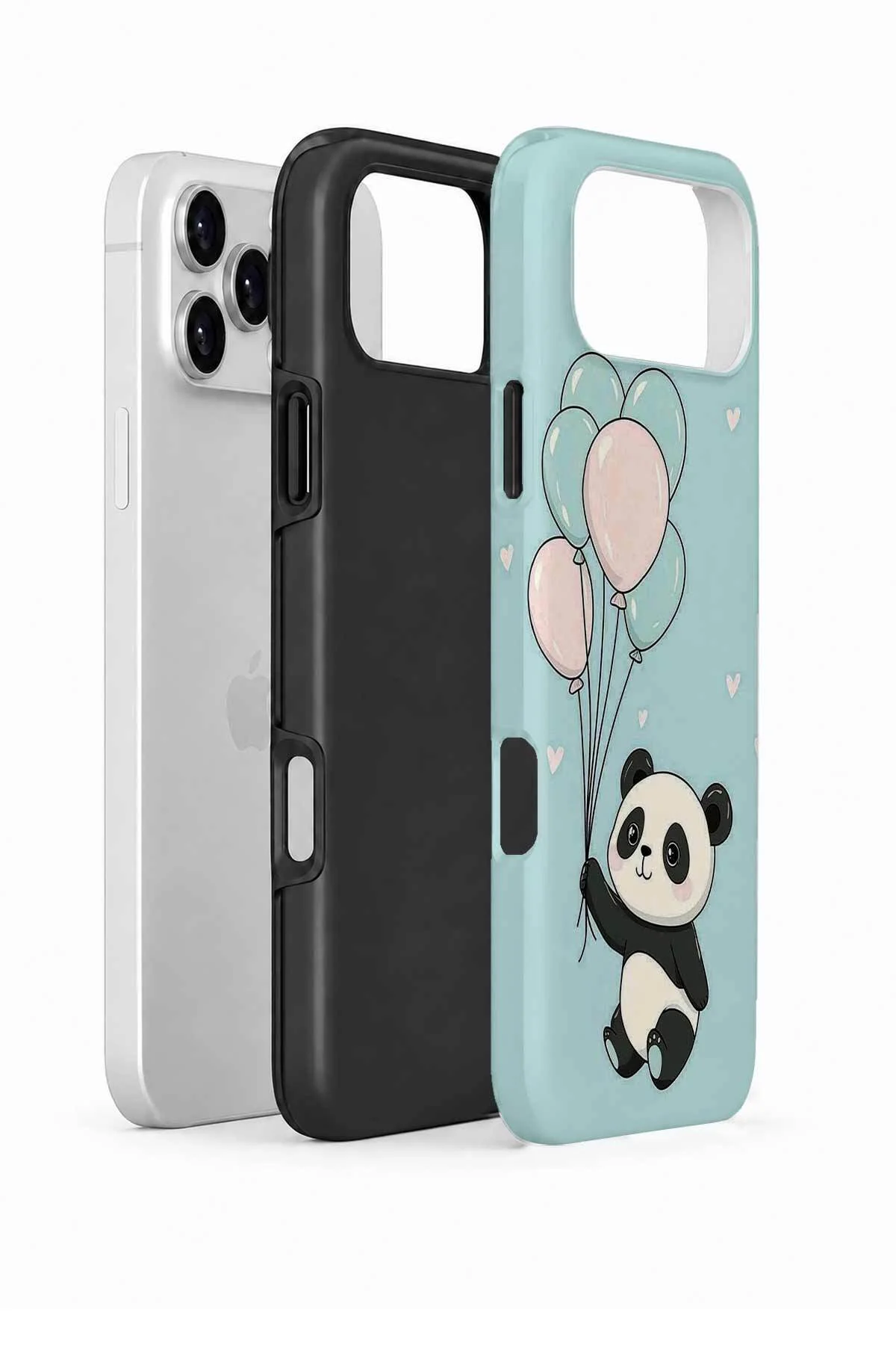iPhone 17 Pro Vorian Çift Katmanlı Balonlu Pandalı Kılıf - Görsel 2