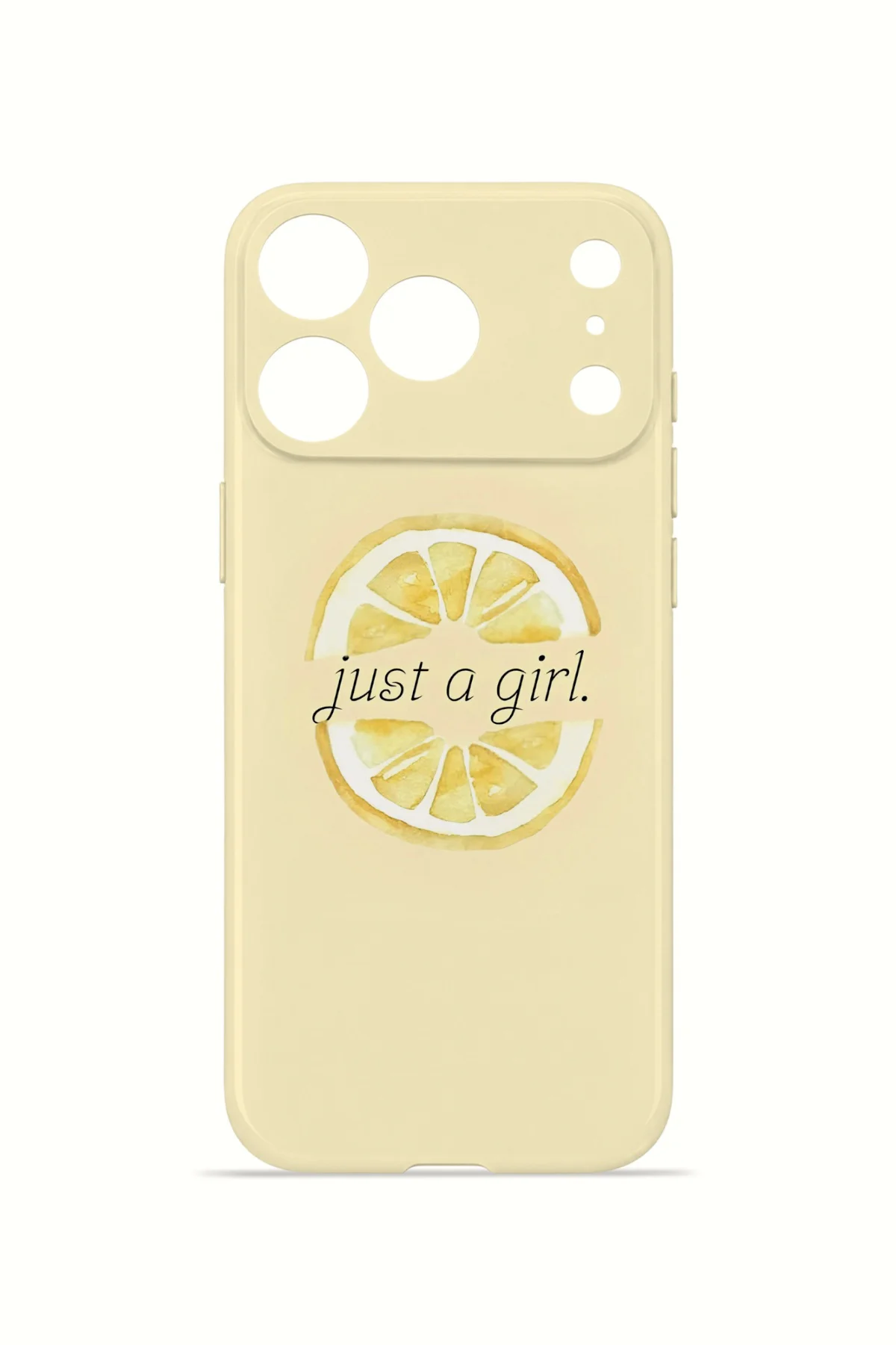 iPhone 17 Pro Vorian İnce Kamera Korumalı Mika Kılıf Just A Girl Lemon