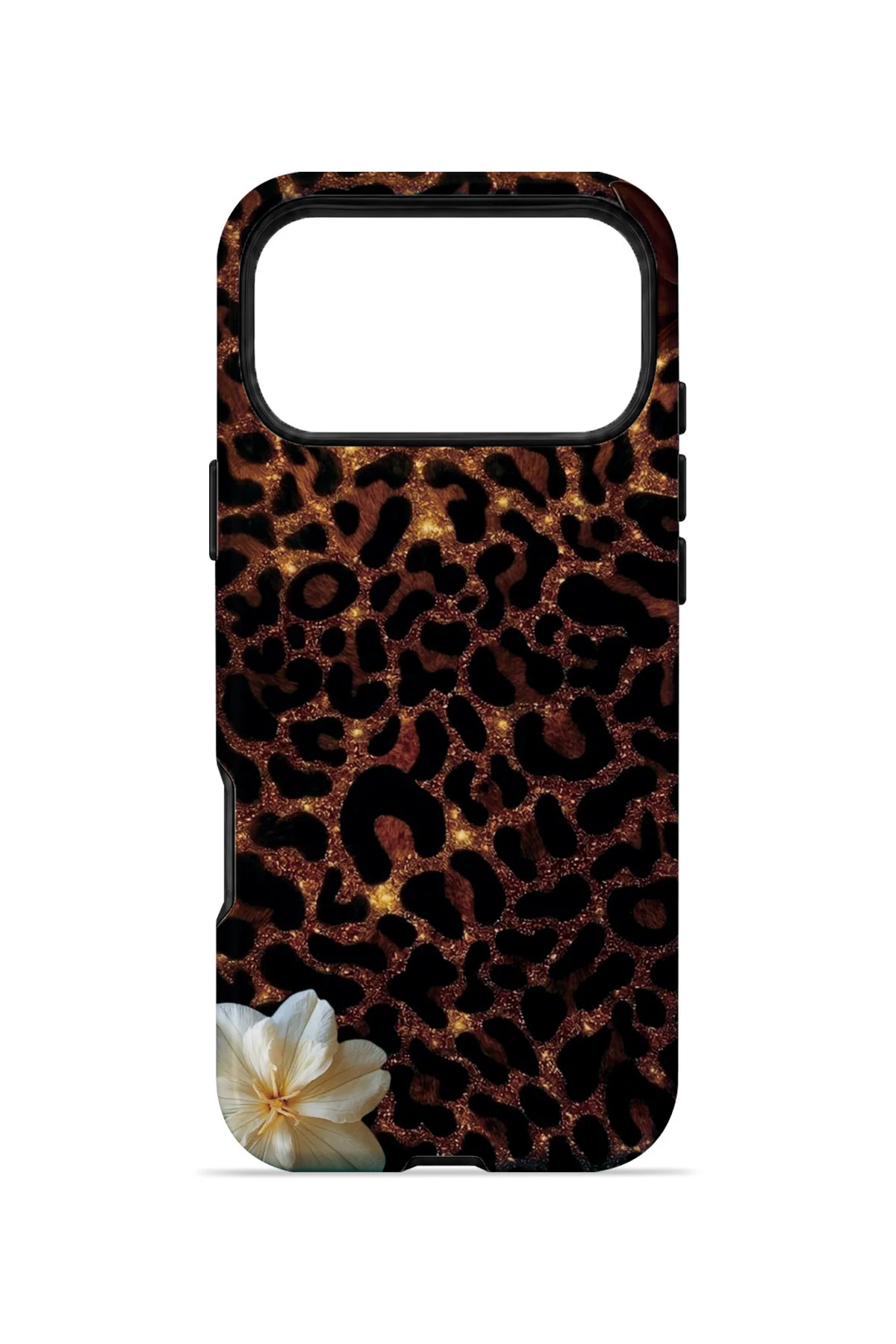iPhone 17 Pro Vorian Çift Katmanlı Koyu Leopar Çiçek Kılıf - Görsel 4