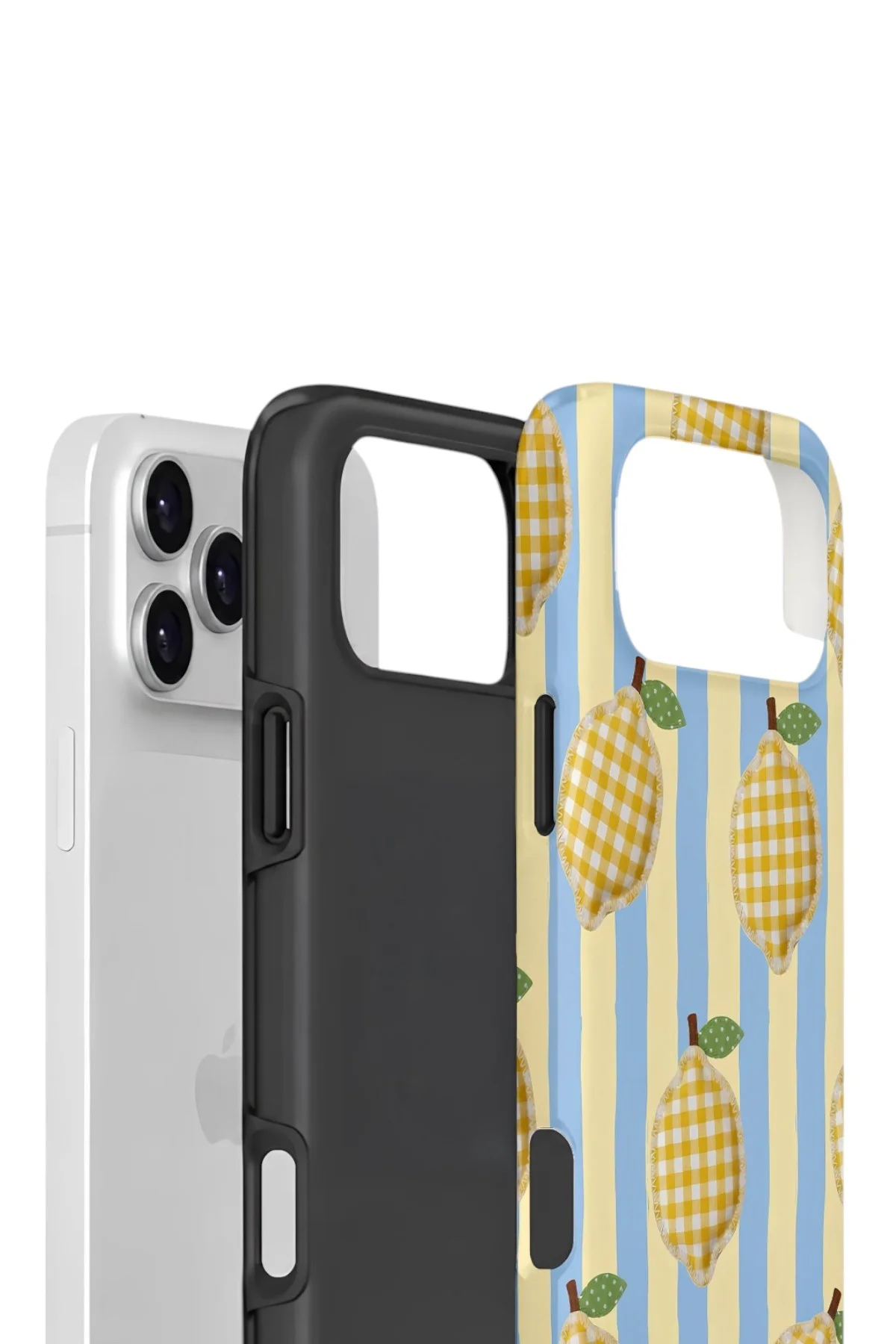 iPhone 17 Pro Vorian Çift Katmanlı Kılıf Gingham Lemon Grove