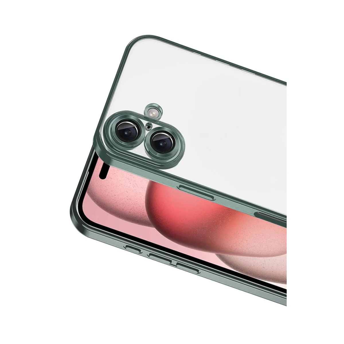iPhone 17 Razer Lensli Silikon Kılıf - Yeşil, Şeffaf ve Güçlü Koruma