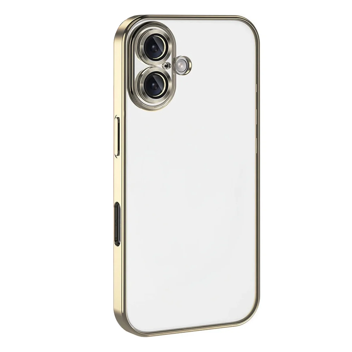 iPhone 17 Razer Lensli Silikon Kılıf - Gold, Estetik ve Yüksek Koruma