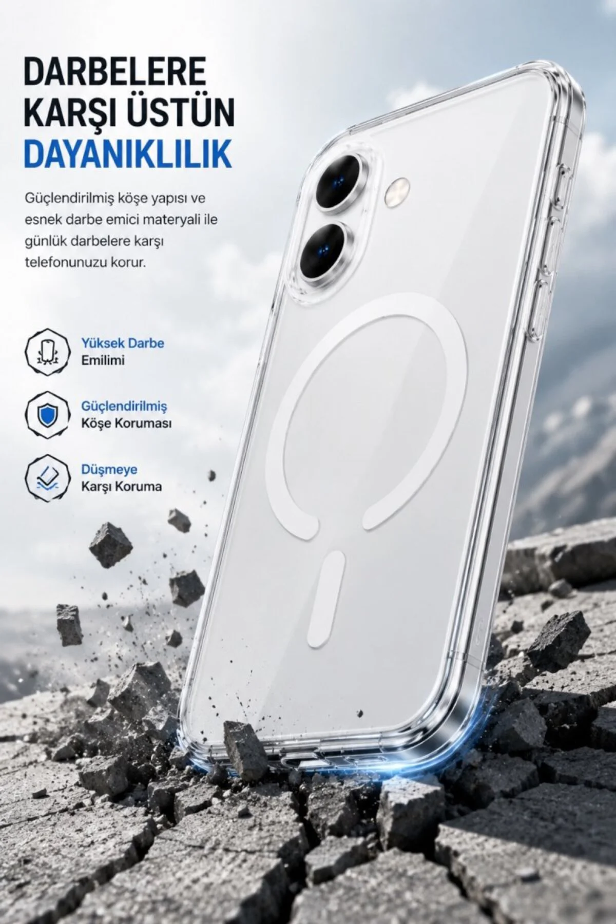 iPhone 17 Şeffaf Mika Sararmaz Sert Magsafe Kılıf