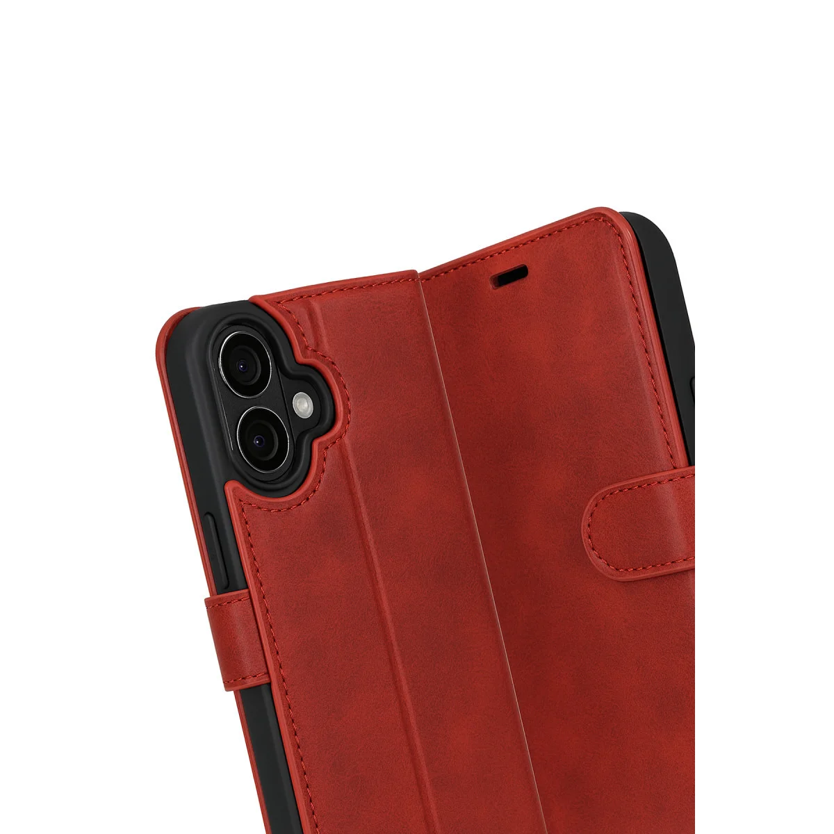 iPhone 17 Trend S Plus Kılıf - Kırmızı Kılıf, Katlanabilir Stand ve Premium Deri Koruma Kılıfı