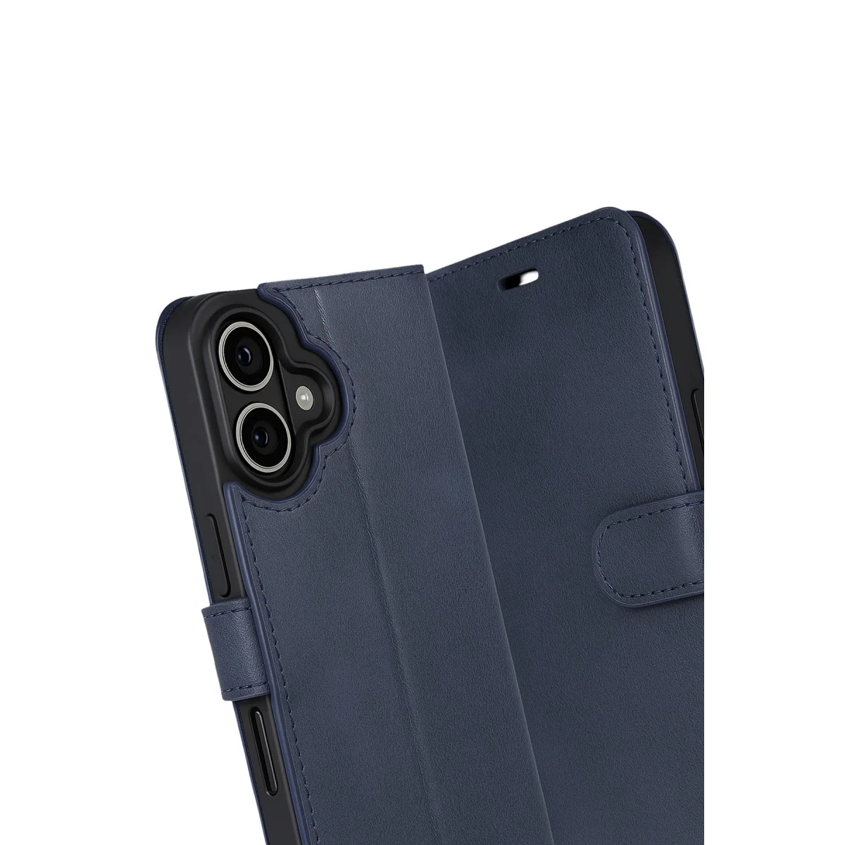 iPhone 17 Trend S Plus Kapaklı Kılıf - Lacivert Standlı Telefon Kılıfı